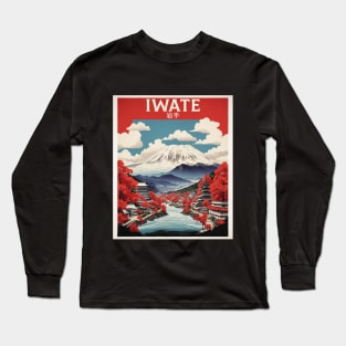 Iwate Japan Travel Vintage Tourism Poster Long Sleeve T-Shirt